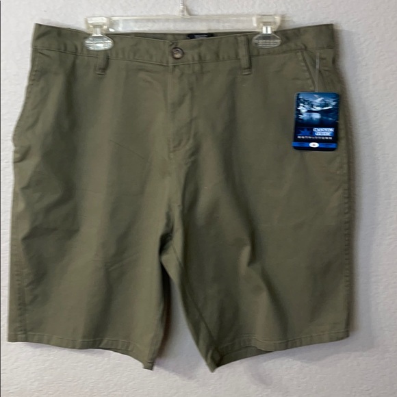 CANYON GUIDE OUTFITTERS short flat front olive green size 36 - Picture 1 of 6